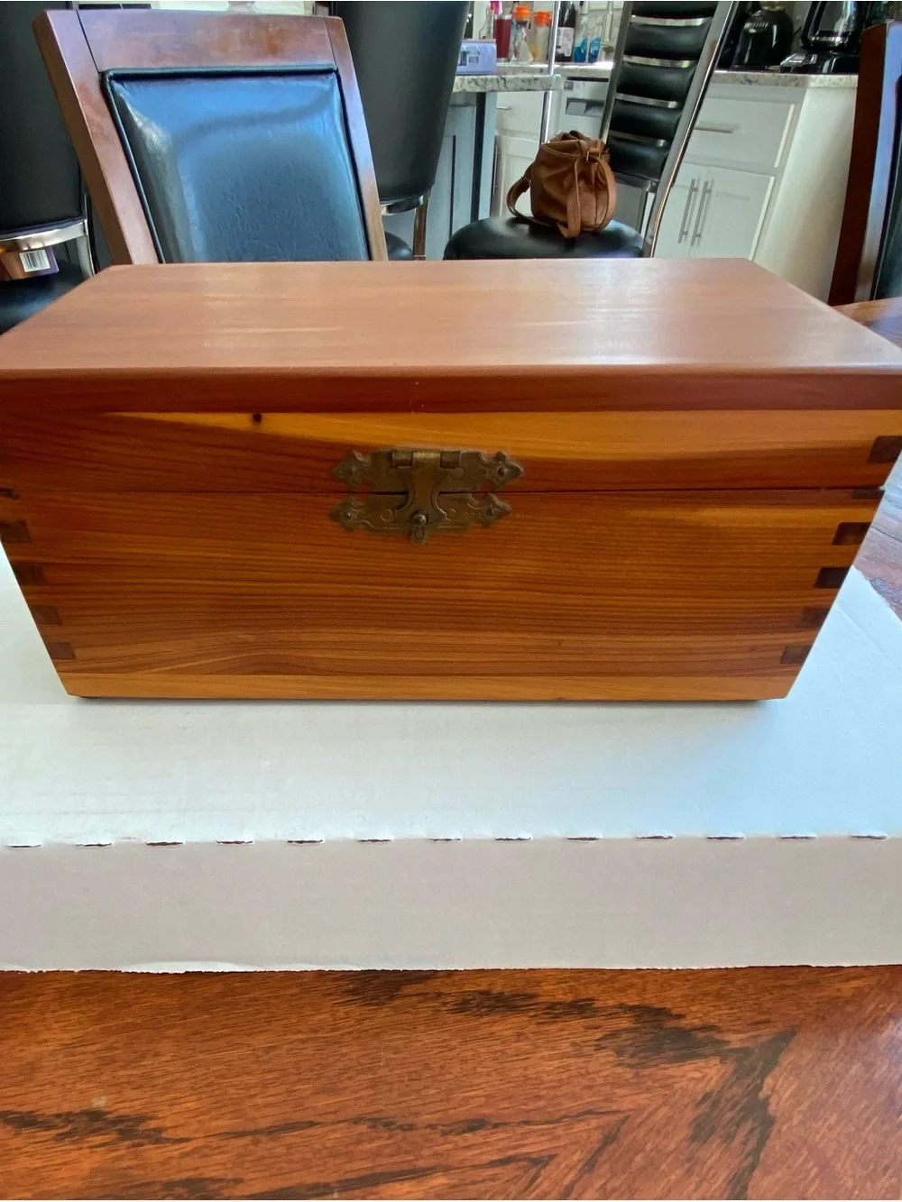 Wood Jewelry and Keepsake Box in Natural Brown